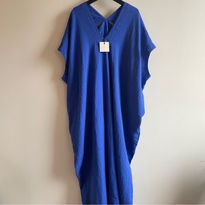NWT Atelier Delphine crescent dress in majorelle blue size S boxy dolman gauze